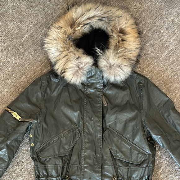 SAM. Waxed Hudson Parka in Drab Green - Picture 5 of 16